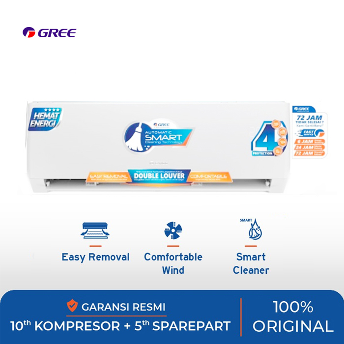 Gree AC Split ( AC Dinding ) Standard MOO5 Series 2 PK R32 1600 Watt - GWC-18MOO5 | GWC18MOO5 | 18MOO5